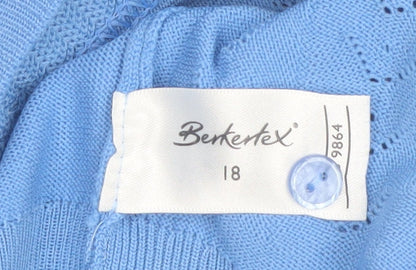 Berkertex Women’s Blue V-Neck Button Cardigan Size 18