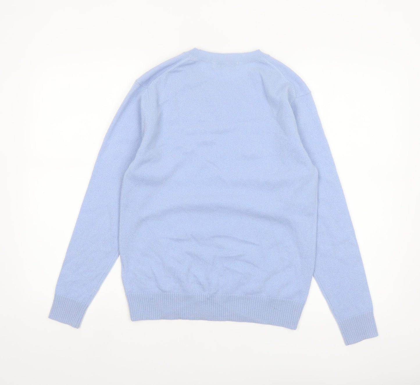 Marks and Spencer Women Blue Size 8 Cashmere Crew Neck Jumper