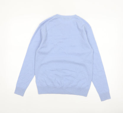 Marks and Spencer Women Blue Size 8 Cashmere Crew Neck Jumper