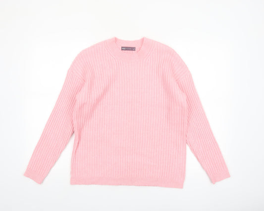 Marks and Spencer Women's Pink Ribbed Knit Pullover Jumper M