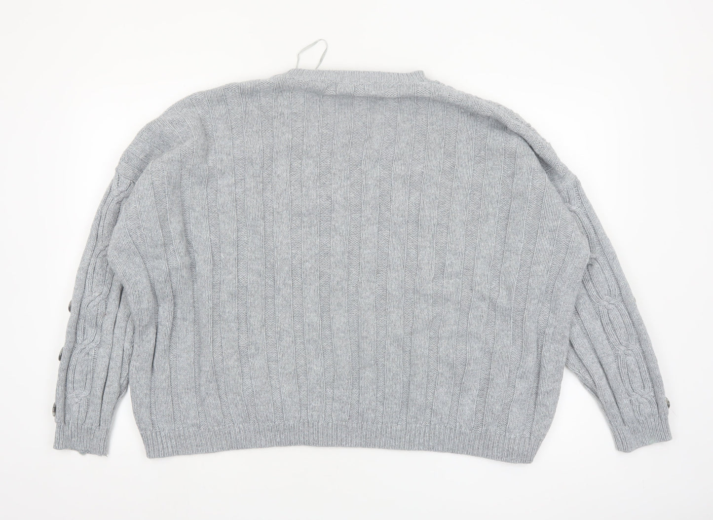 Marks and Spencer Women Grey Cable-Knit Pullover Jumper Size 24