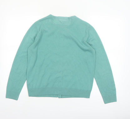 Marks and Spencer Women's Green Size 14 Embroidered Knit Cardigan