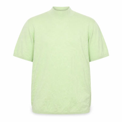 ASOS DESIGN Men's Green XL Mock Neck Short Sleeve Cotton Pullover Jumper