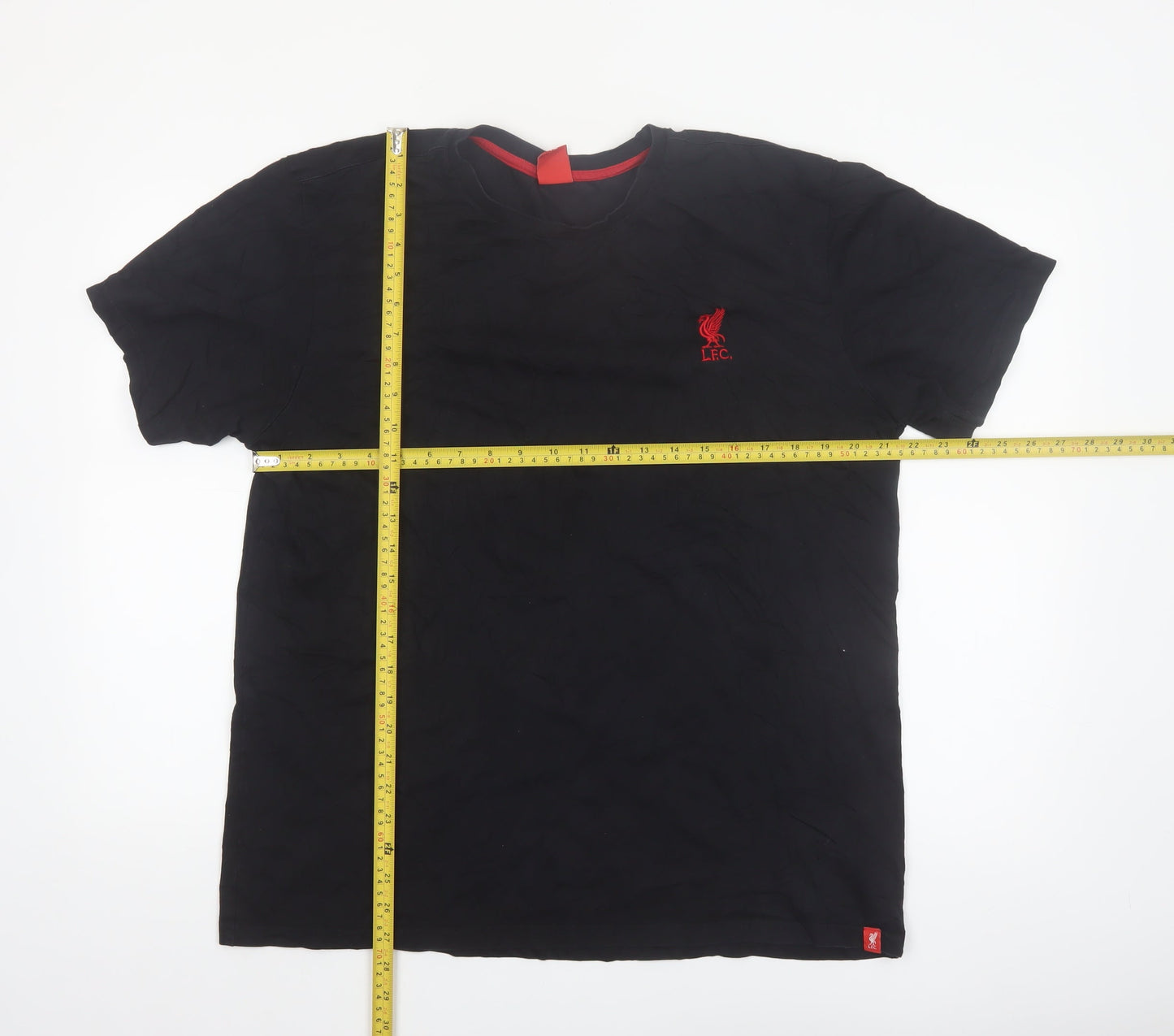 Liverpool FC Men's Black XL Cotton Crew Neck T-Shirt