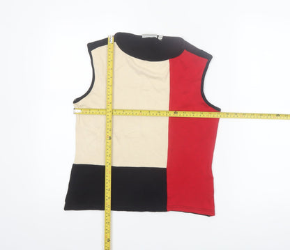 Canda Women’s Multicoloured Colourblock Sleeveless Mock Neck Tank Top Size 12