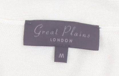 Great Plains Women Beige Linen Viscose 3/4 Sleeve Tie Cardigan M