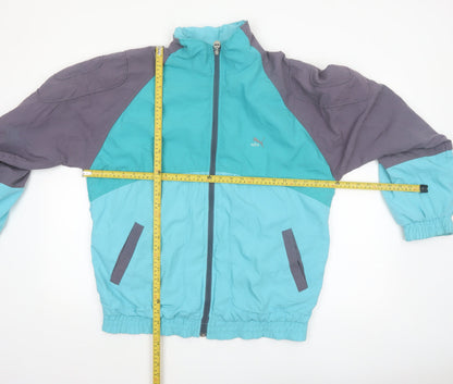 Puma Men's Blue Retro Windbreaker Jacket L 42in Full Zip Sportswear