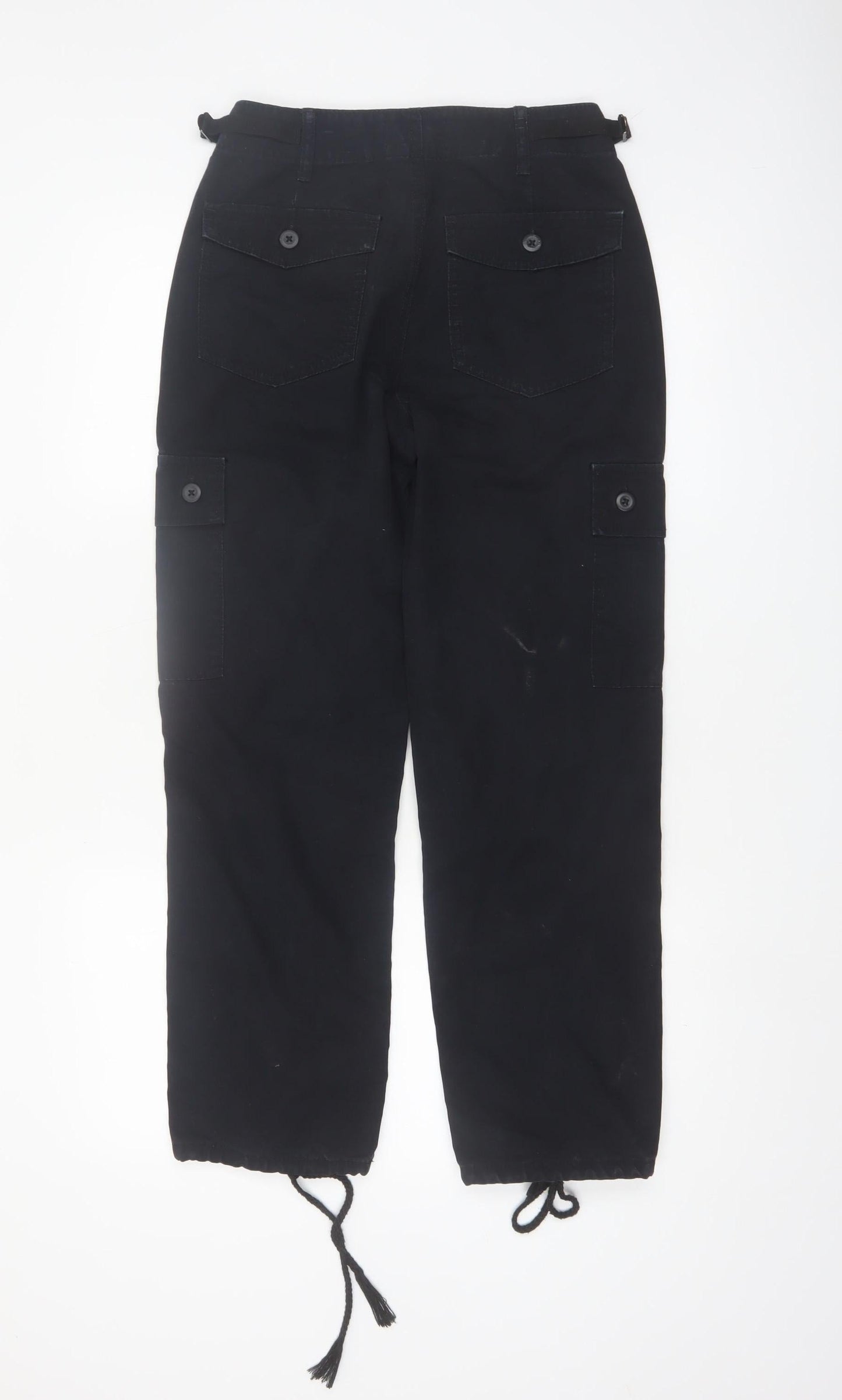 ASOS DESIGN Women's Black Cargo Trousers Size 6 Cotton Straight Leg