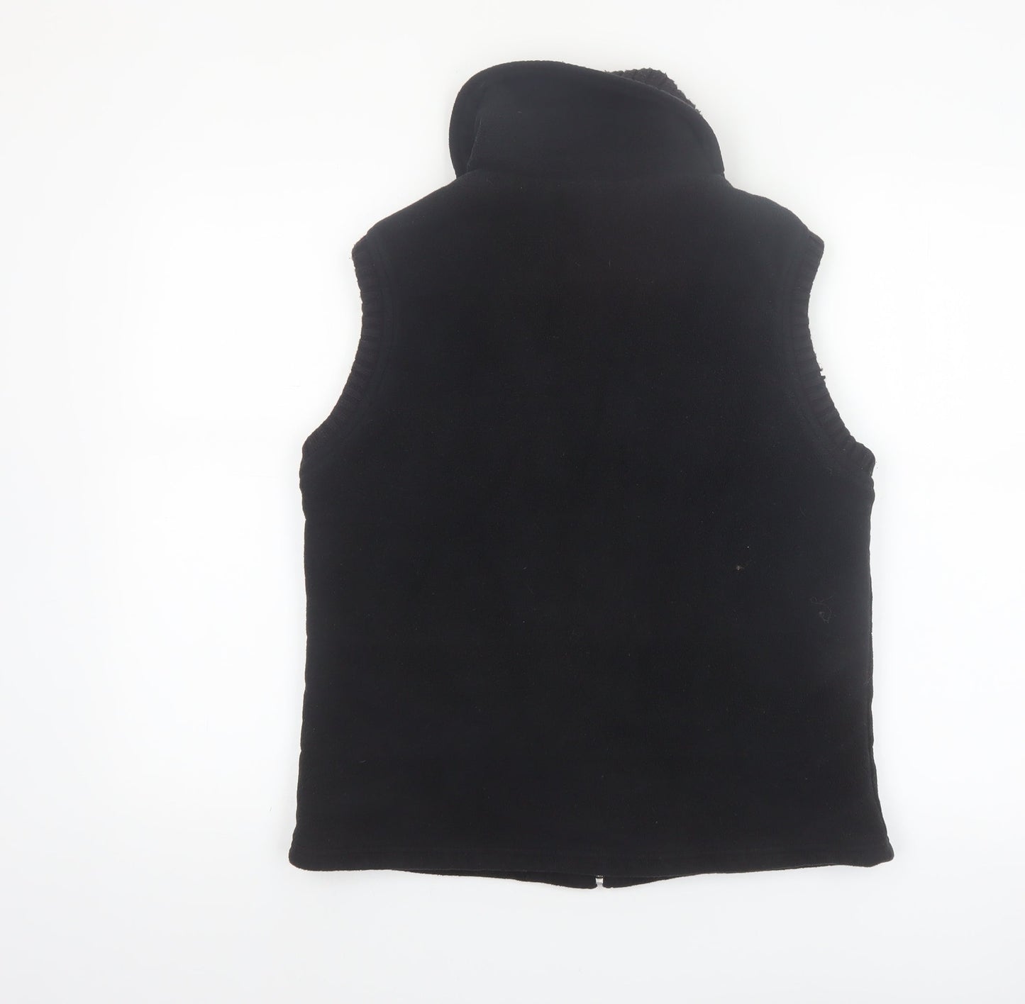 Next Womens Black Fleece Waistcoat UK 14 Full Zip Sleeveless Classic Style
