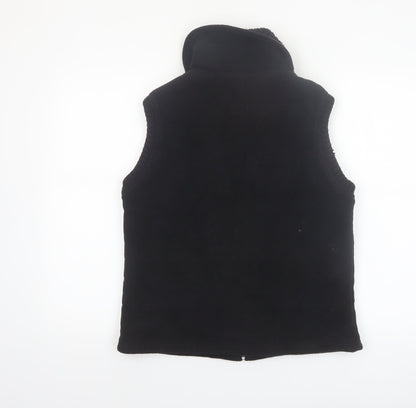 Next Womens Black Fleece Waistcoat UK 14 Full Zip Sleeveless Classic Style