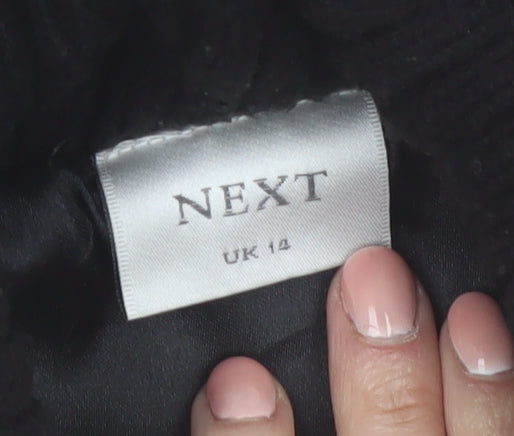 Next Womens Black Fleece Waistcoat UK 14 Full Zip Sleeveless Classic Style