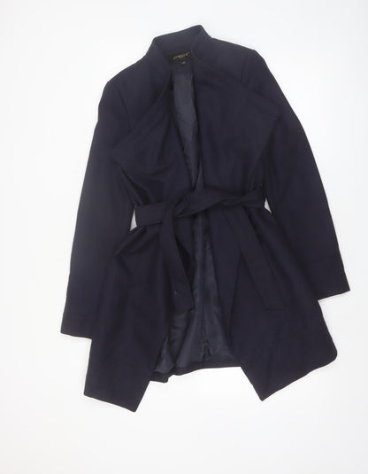 Attentif Paris Women's Blue Belted Trench Coat Size 12