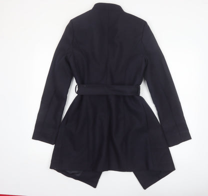 Attentif Paris Women's Blue Belted Trench Coat Size 12