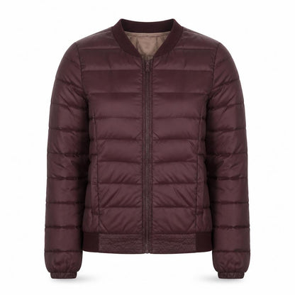 ONLY Women’s Brown Quilted Puffer Jacket Size S Lightweight Nylon