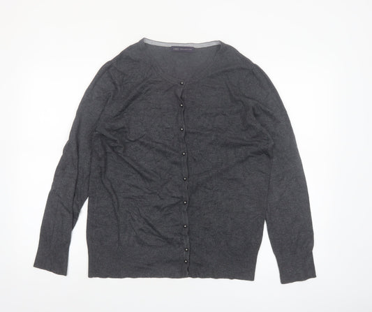 Marks and Spencer Women’s Grey Size 16 Crew Neck Button Cardigan