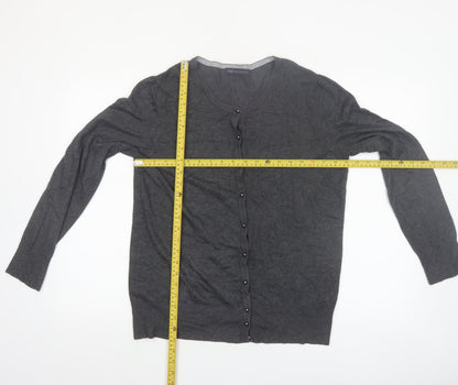 Marks and Spencer Women’s Grey Size 16 Crew Neck Button Cardigan