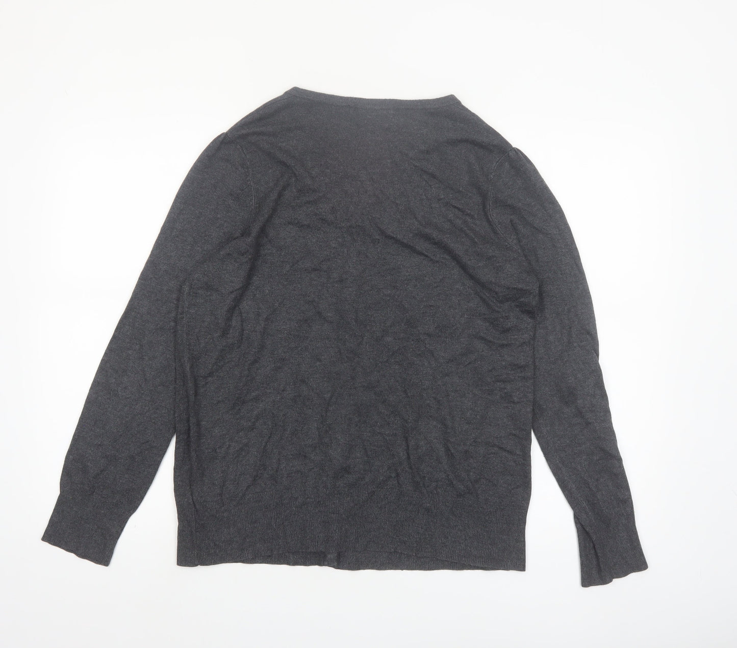 Marks and Spencer Women’s Grey Size 16 Crew Neck Button Cardigan