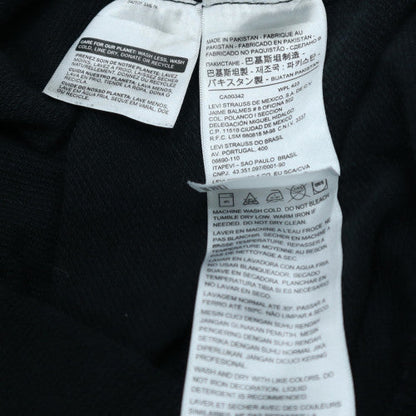 Levi's Men's Black Small Logo Crew Neck Fleece Sweatshirt