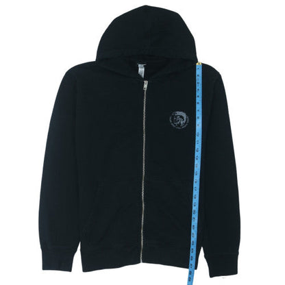 Diesel Men's Black 2XL Full Zip Hoodie with Logo Print