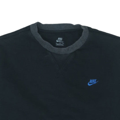Nike Men's Black Crew Neck Fleece Sweatshirt M Regular Fit