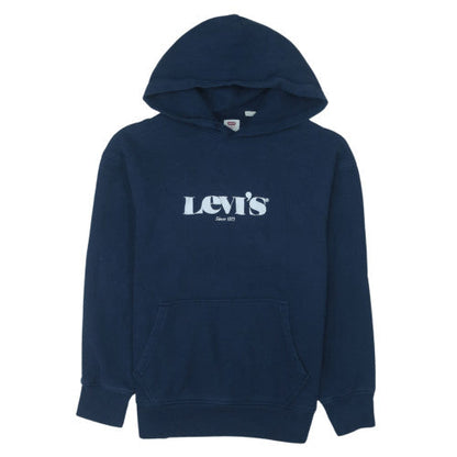 Levi's Men's Blue Relaxed Pullover Hoodie Size S Logo Fleece