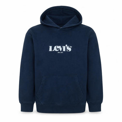 Levi's Men's Blue Relaxed Pullover Hoodie Size S Logo Fleece