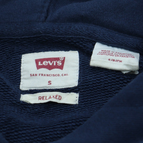 Levi's Men's Blue Relaxed Pullover Hoodie Size S Logo Fleece
