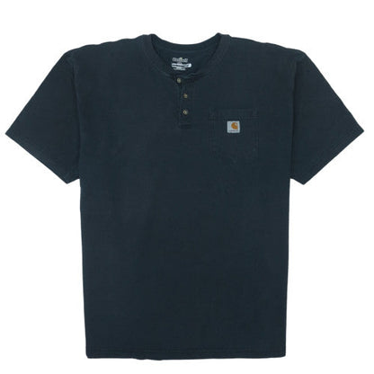 Carhartt Men’s Black 2XL Henley Short Sleeve Heavyweight Cotton T-Shirt