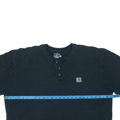 Carhartt Men’s Black 2XL Henley Short Sleeve Heavyweight Cotton T-Shirt
