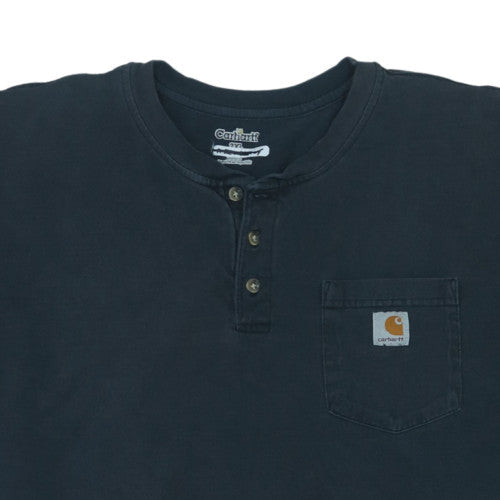 Carhartt Men’s Black 2XL Henley Short Sleeve Heavyweight Cotton T-Shirt