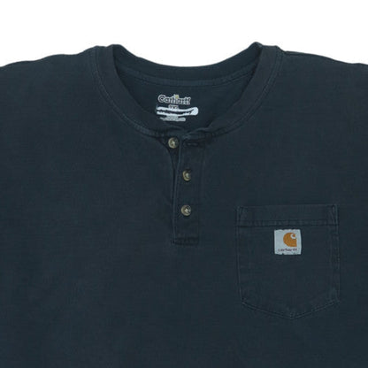 Carhartt Men’s Black 2XL Henley Short Sleeve Heavyweight Cotton T-Shirt