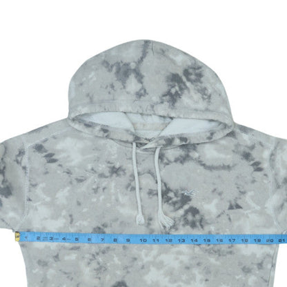 Hollister Women Grey Tie-Dye Pullover Hoodie XS Regular Fit