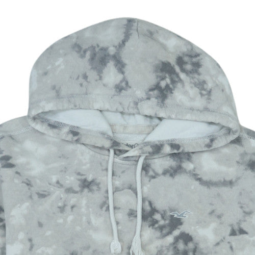 Hollister Women Grey Tie-Dye Pullover Hoodie XS Regular Fit
