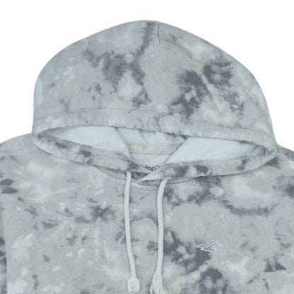 Hollister Women Grey Tie-Dye Pullover Hoodie XS Regular Fit