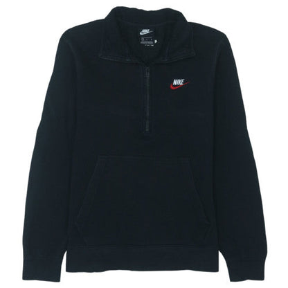 Nike Men's Black 1/2 Zip Pullover Sweatshirt M Fleece Cotton Blend