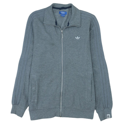 Adidas Men's Grey Full Zip Sweatshirt Size S Collared Fleece
