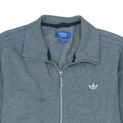 Adidas Men's Grey Full Zip Sweatshirt Size S Collared Fleece
