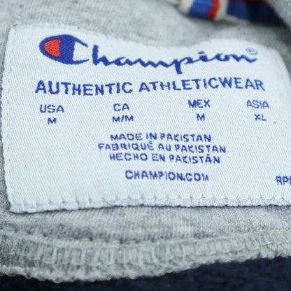Champion Men's Blue Pullover Hoodie M Regular Fit Fleece Sweatshirt