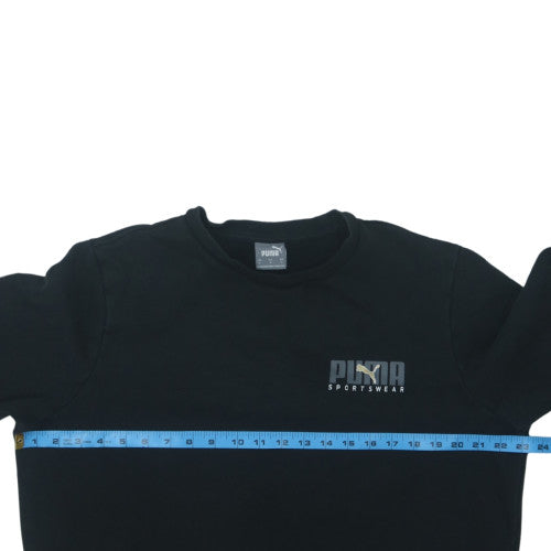 Puma Mens Black Crew Neck Pullover Sweatshirt Size L Sports Fleece
