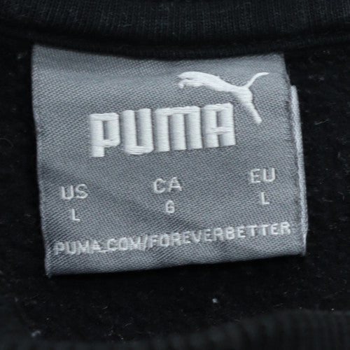Puma Mens Black Crew Neck Pullover Sweatshirt Size L Sports Fleece