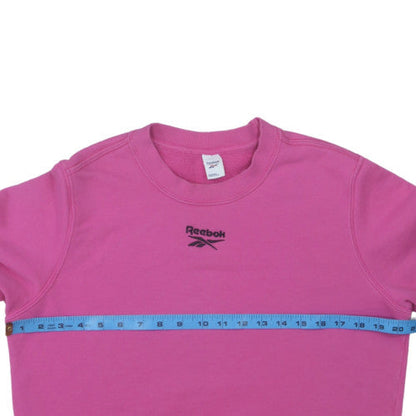 Reebok Womens Pink Crew Neck Sweatshirt Size M Cotton Blend Athletic