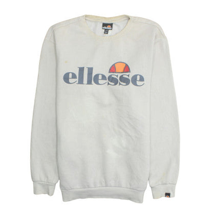 Ellesse Men's White Cotton Blend Pullover Sweatshirt M