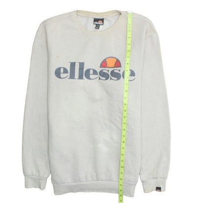 Ellesse Men's White Cotton Blend Pullover Sweatshirt M