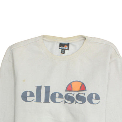 Ellesse Men's White Cotton Blend Pullover Sweatshirt M