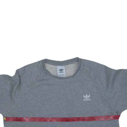 Adidas Mens Grey Crew Neck Pullover Sweatshirt Size M