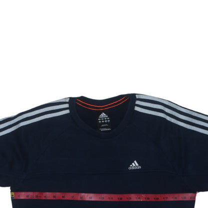 Adidas Men Blue Small Crew Neck Pullover Sweatshirt