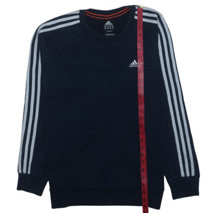 Adidas Men Blue Small Crew Neck Pullover Sweatshirt