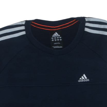 Adidas Men Blue Small Crew Neck Pullover Sweatshirt