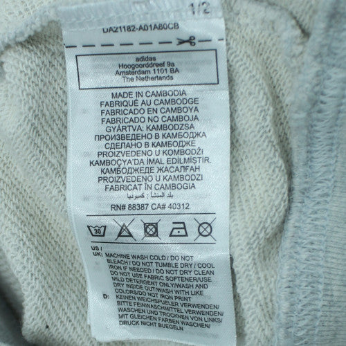 Adidas Mens Grey Crew Neck Logo Sweatshirt 3XL Relaxed Fit