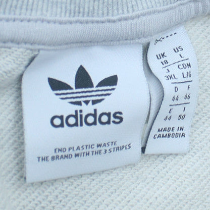 Adidas Mens Grey Crew Neck Logo Sweatshirt 3XL Relaxed Fit